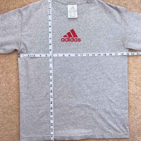 Vintage Y2K Gray / Red Adidas Logo Graphic Long Sleeve Tee - Picture 5 of 5